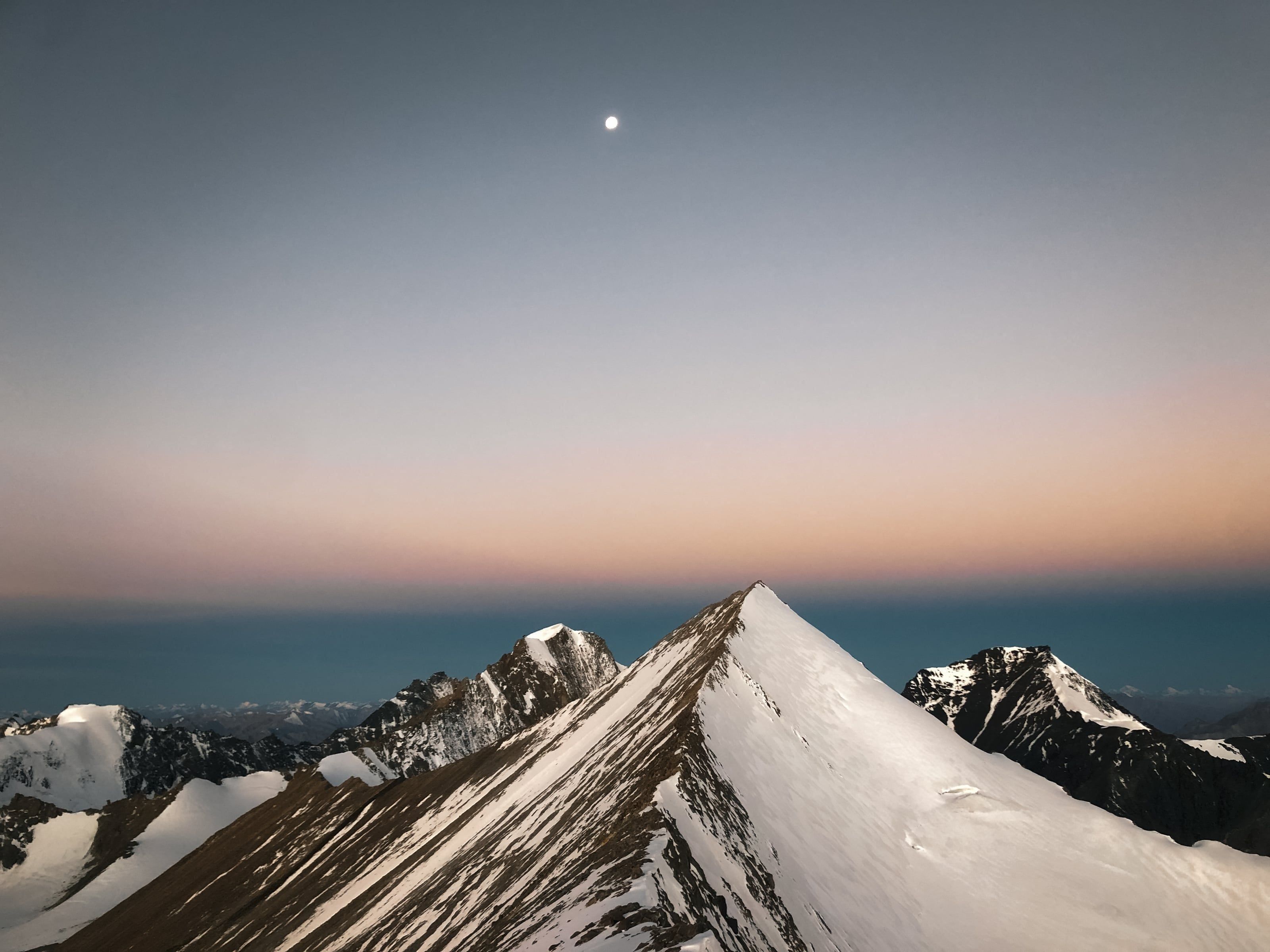 Dzo Jongo East — Summit Ridge Moonrise, Ladakh, India