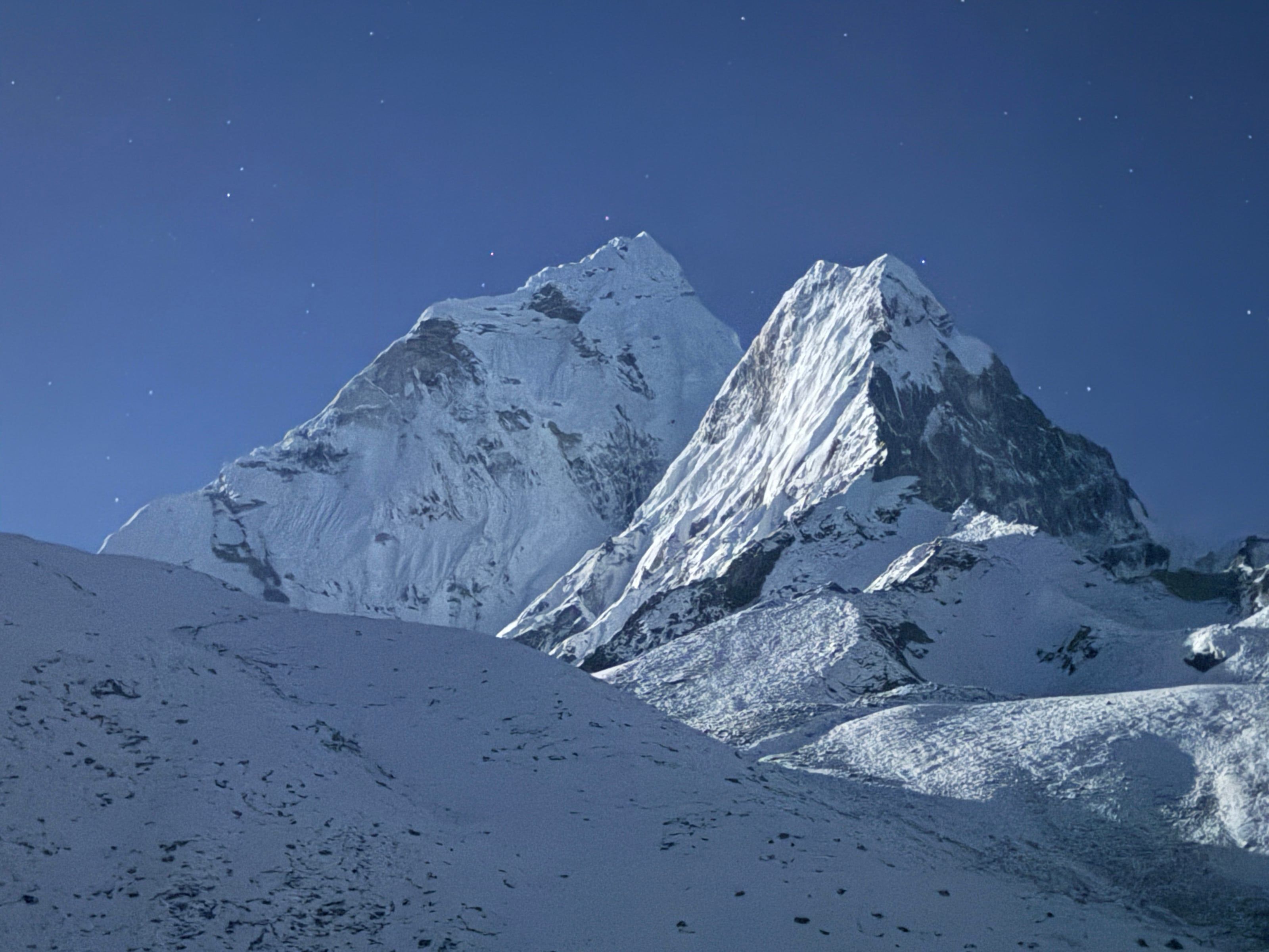 Sunrise on the mountains above Everest Base Camp