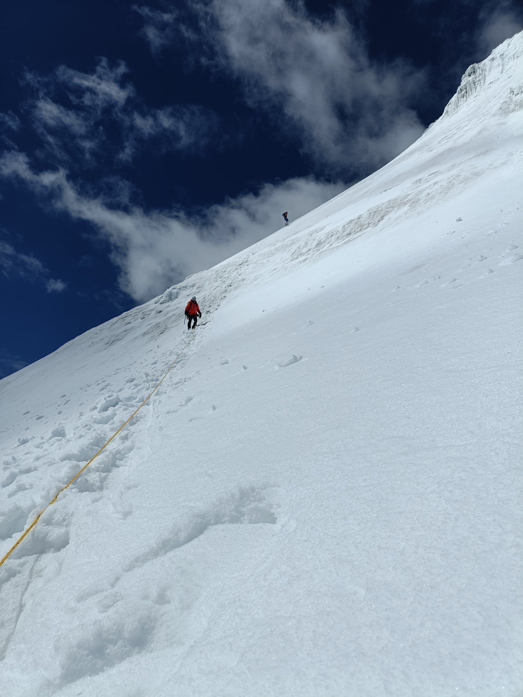 Kang Yatse I — Climbers Ascending Fixed Line, Ladakh, India