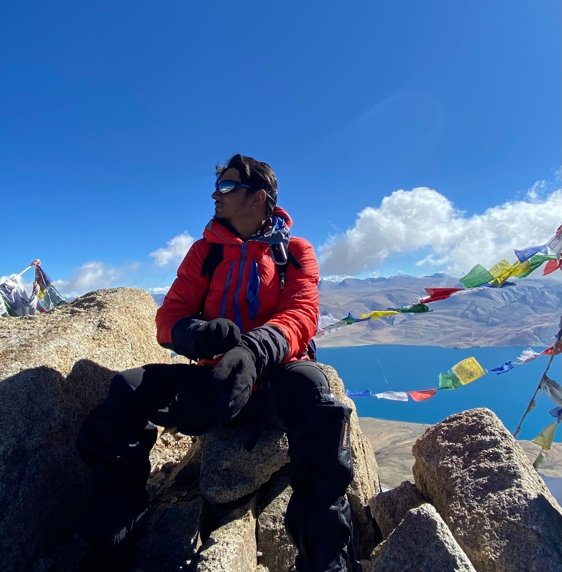 Mentok Kangri II — Climber Resting Tso Moriri, Ladakh (Tso Moriri), India